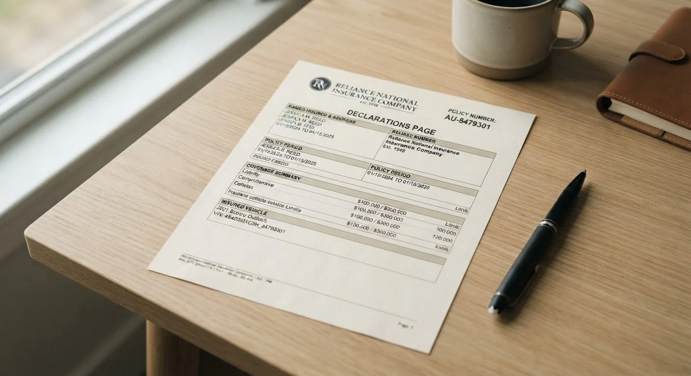 What an Insurance Policy's Declarations Page Is Really Telling You